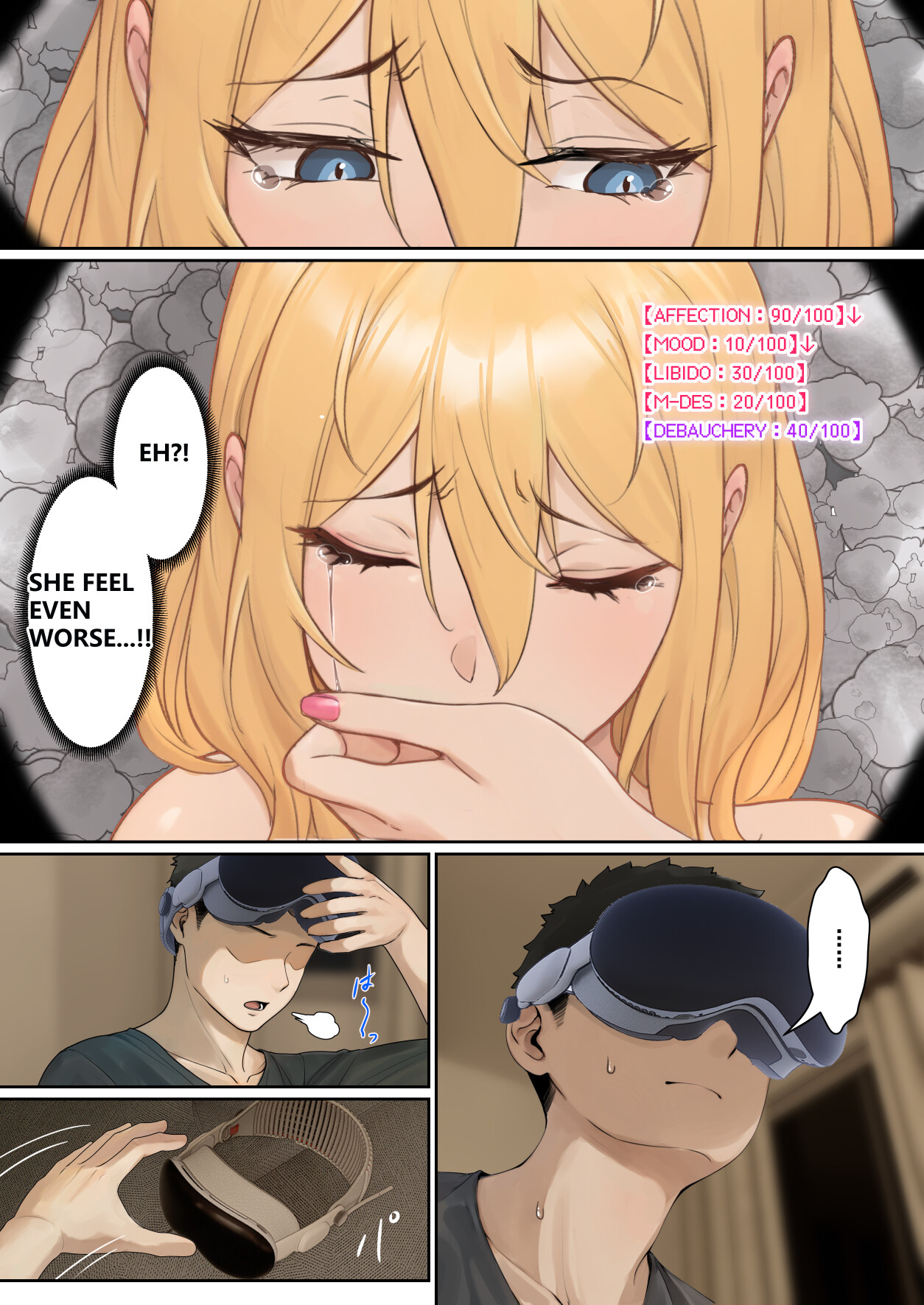 Hentai Manga Comic-My AR glasses can see various stats about my foster sister?!-Read-122
